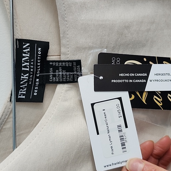 FRANK LYMAN Loose Top With Tie Sleeve Detail Size 8 - Picture 4 of 7